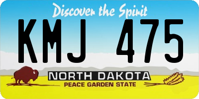 ND license plate KMJ475