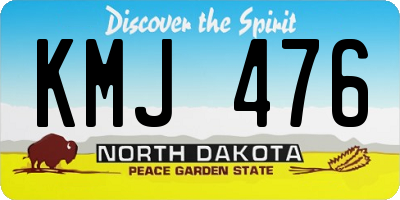 ND license plate KMJ476
