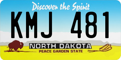 ND license plate KMJ481