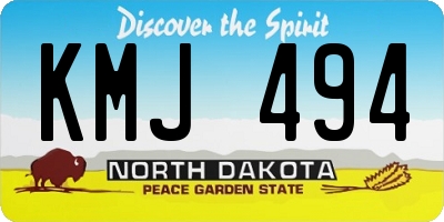 ND license plate KMJ494