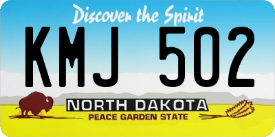 ND license plate KMJ502