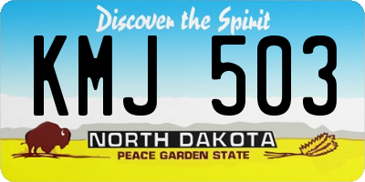 ND license plate KMJ503