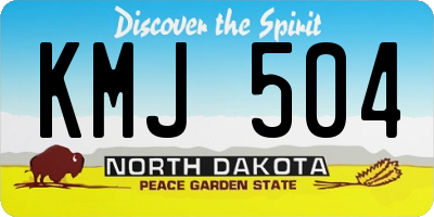 ND license plate KMJ504