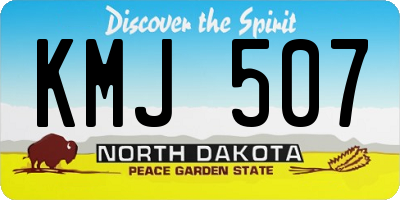 ND license plate KMJ507