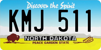 ND license plate KMJ511