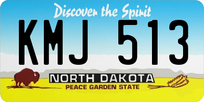 ND license plate KMJ513