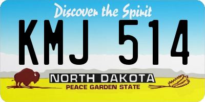 ND license plate KMJ514