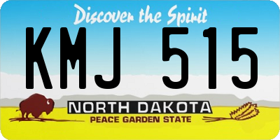 ND license plate KMJ515