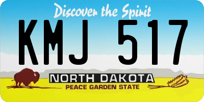 ND license plate KMJ517