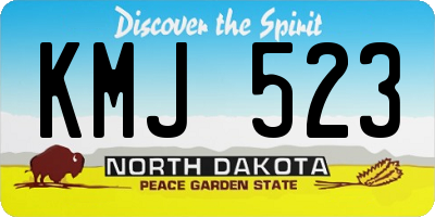 ND license plate KMJ523