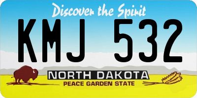 ND license plate KMJ532