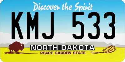 ND license plate KMJ533