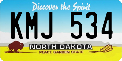 ND license plate KMJ534