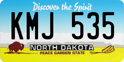 ND license plate KMJ535
