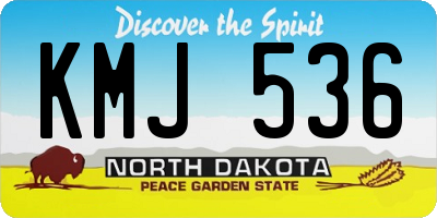ND license plate KMJ536