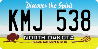 ND license plate KMJ538