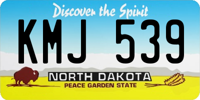 ND license plate KMJ539
