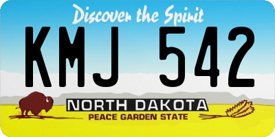 ND license plate KMJ542