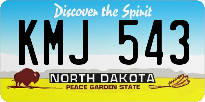 ND license plate KMJ543