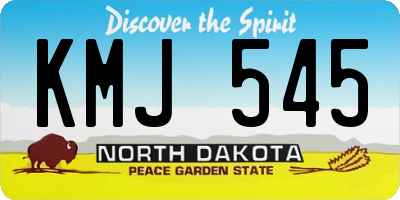 ND license plate KMJ545