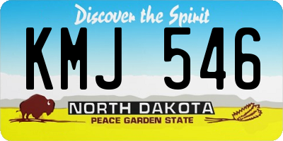ND license plate KMJ546