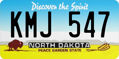 ND license plate KMJ547