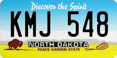 ND license plate KMJ548