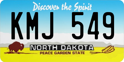 ND license plate KMJ549