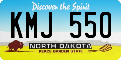 ND license plate KMJ550