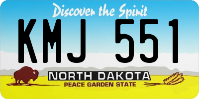 ND license plate KMJ551