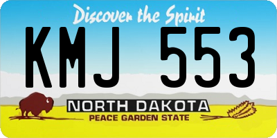 ND license plate KMJ553