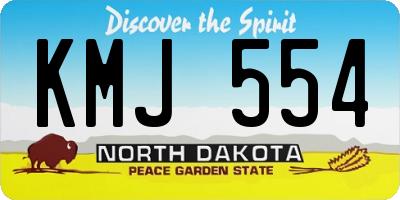 ND license plate KMJ554
