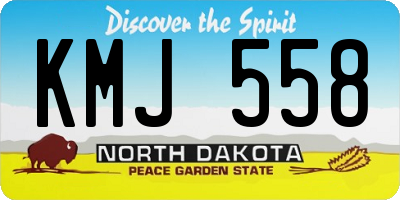 ND license plate KMJ558