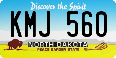 ND license plate KMJ560