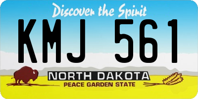 ND license plate KMJ561