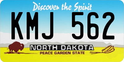 ND license plate KMJ562