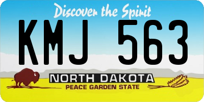 ND license plate KMJ563