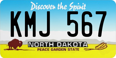 ND license plate KMJ567