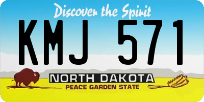 ND license plate KMJ571