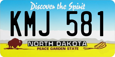 ND license plate KMJ581
