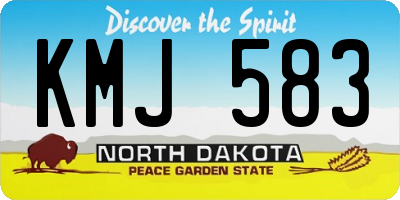 ND license plate KMJ583