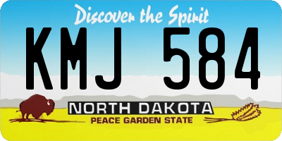 ND license plate KMJ584