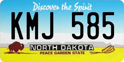 ND license plate KMJ585