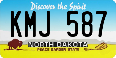 ND license plate KMJ587