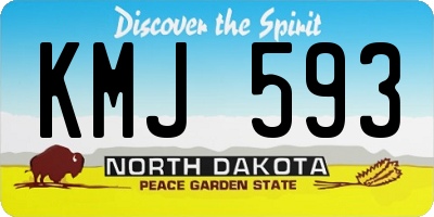 ND license plate KMJ593
