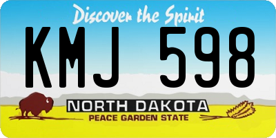 ND license plate KMJ598