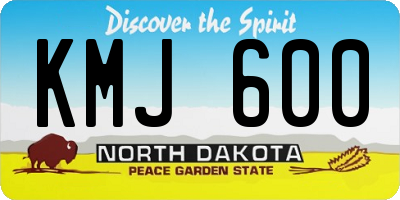 ND license plate KMJ600
