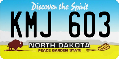 ND license plate KMJ603