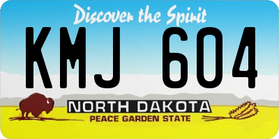 ND license plate KMJ604