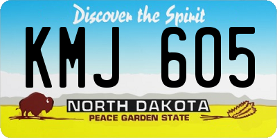 ND license plate KMJ605